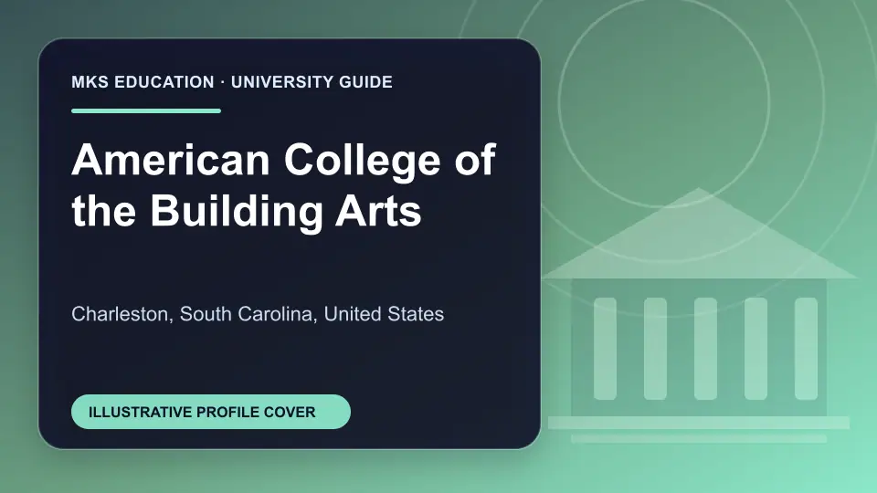 Illustrative MKS Education profile cover for American College of the Building Arts in the USA