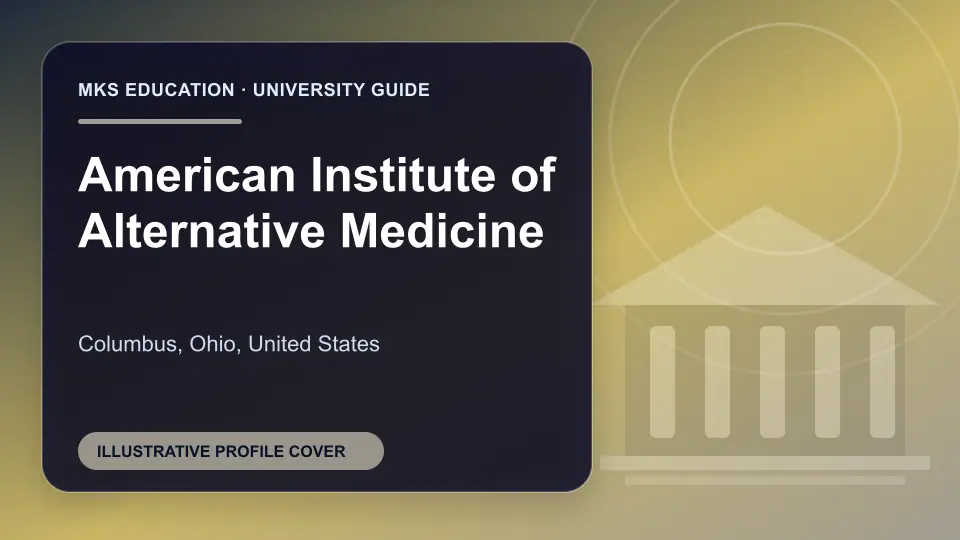 Illustrative MKS Education profile cover for American Institute of Alternative Medicine in the USA
