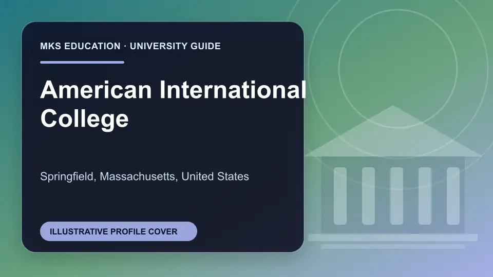 Illustrative MKS Education profile cover for American International College in the USA