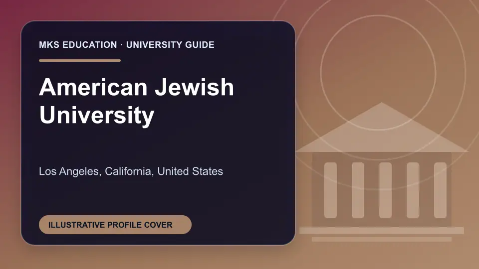 Illustrative MKS Education profile cover for American Jewish University in the USA
