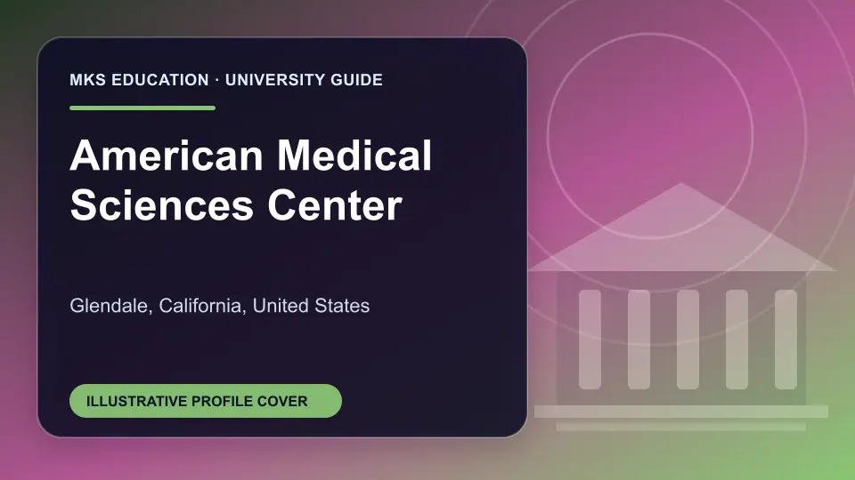 Illustrative MKS Education profile cover for American Medical Sciences Center in the USA