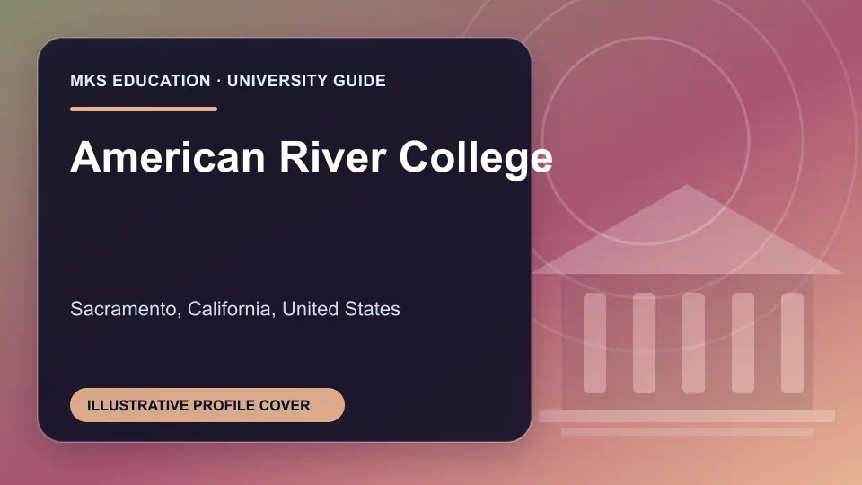 Illustrative MKS Education profile cover for American River College in the USA