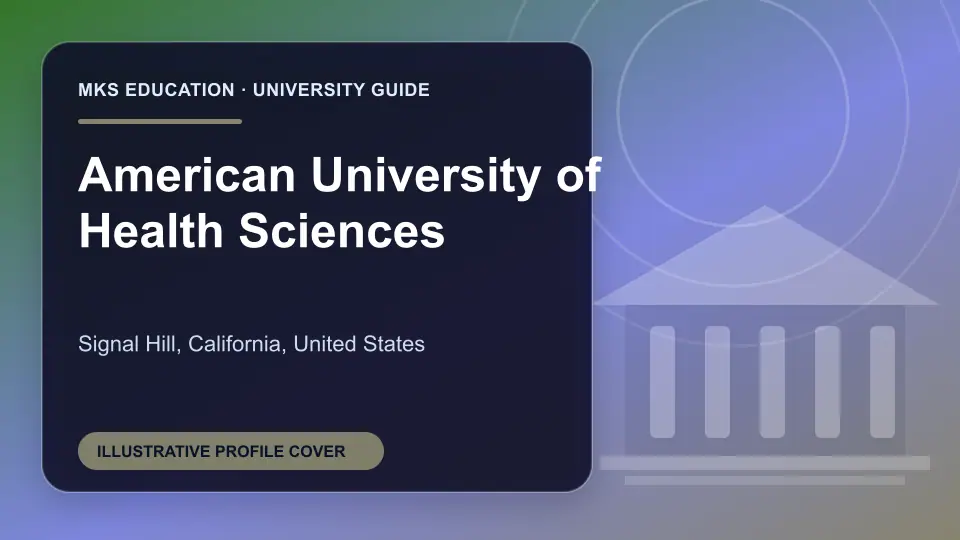 Illustrative MKS Education profile cover for American University of Health Sciences in the USA