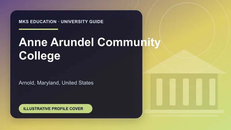Illustrative MKS Education profile cover for Anne Arundel Community College in the USA
