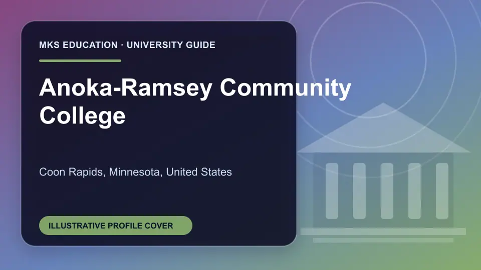 Illustrative MKS Education profile cover for Anoka-Ramsey Community College in the USA
