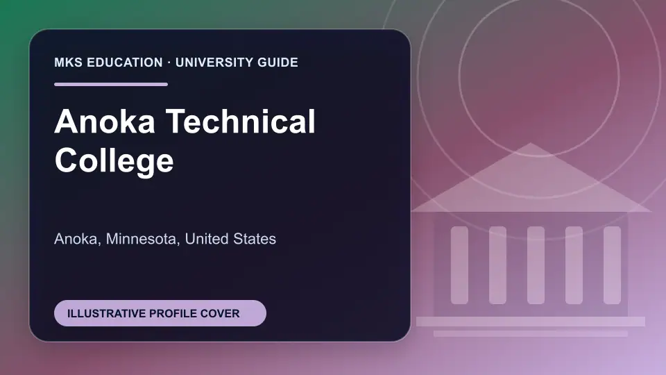 Illustrative MKS Education profile cover for Anoka Technical College in the USA