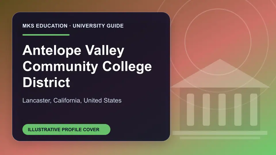 Illustrative MKS Education profile cover for Antelope Valley Community College District in the USA