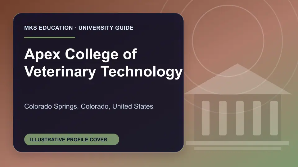 Illustrative MKS Education profile cover for Apex College of Veterinary Technology in the USA