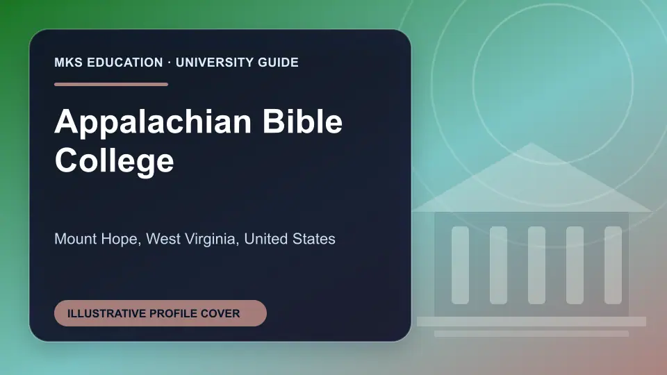 Illustrative MKS Education profile cover for Appalachian Bible College in the USA