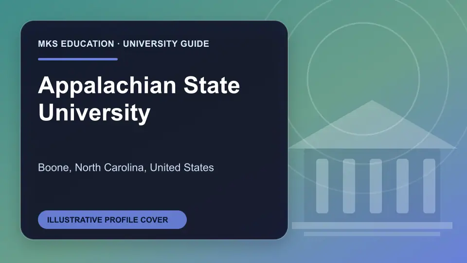 Illustrative MKS Education profile cover for Appalachian State University in the USA