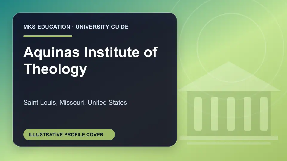 Illustrative MKS Education profile cover for Aquinas Institute of Theology in the USA