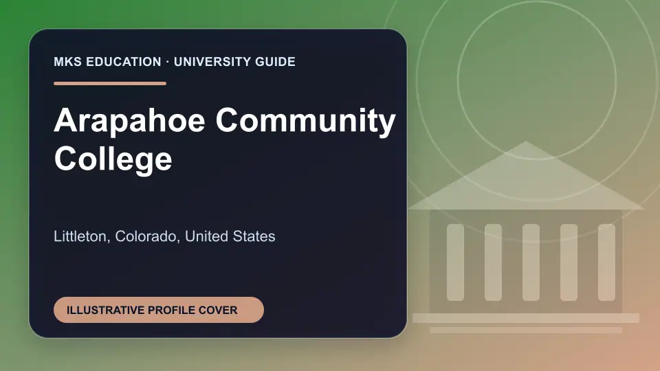 Illustrative MKS Education profile cover for Arapahoe Community College in the USA