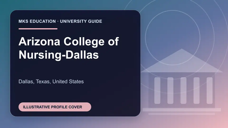 Illustrative MKS Education profile cover for Arizona College of Nursing-Dallas in the USA