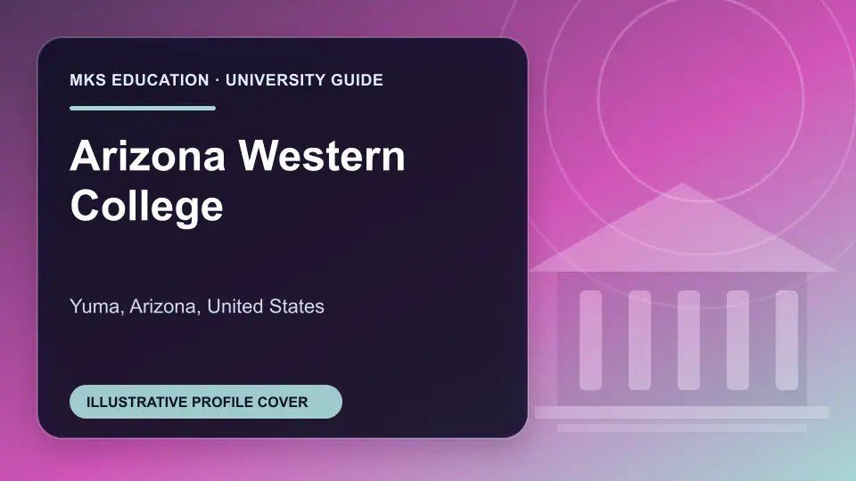 Illustrative MKS Education profile cover for Arizona Western College in the USA