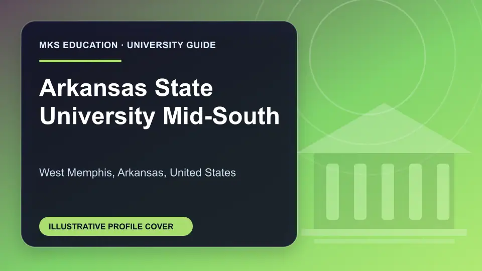 Illustrative MKS Education profile cover for Arkansas State University Mid-South in the USA