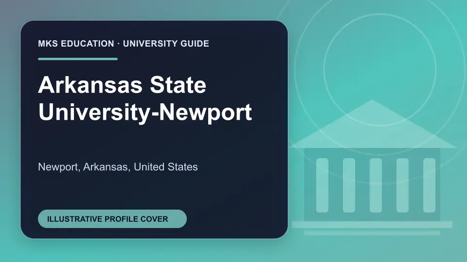 Illustrative MKS Education profile cover for Arkansas State University-Newport in the USA