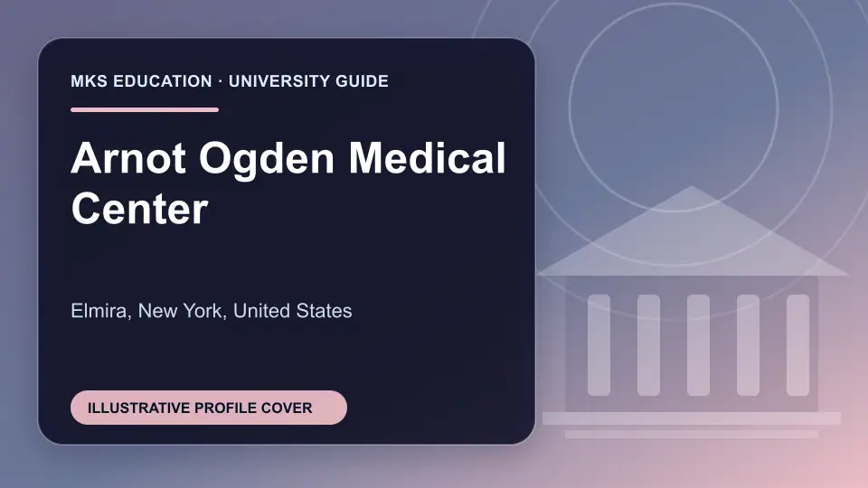 Illustrative MKS Education profile cover for Arnot Ogden Medical Center in the USA