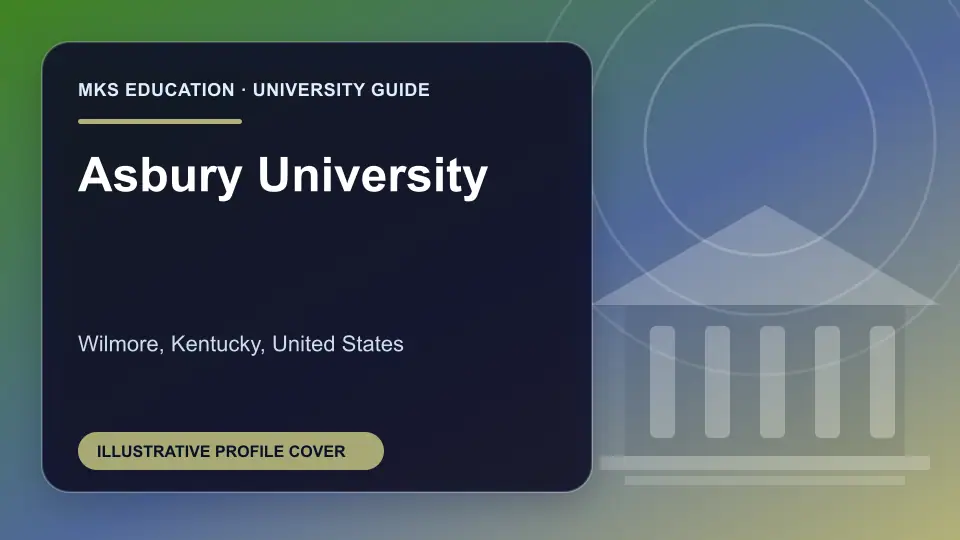 Illustrative MKS Education profile cover for Asbury University in the USA