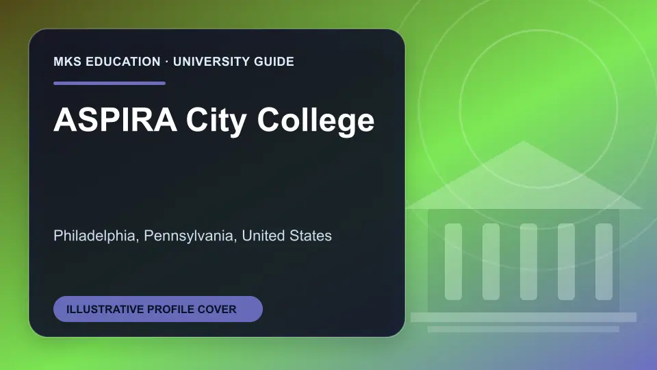 Illustrative MKS Education profile cover for ASPIRA City College in the USA