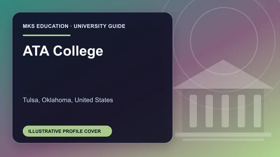 Illustrative MKS Education profile cover for ATA College in the USA