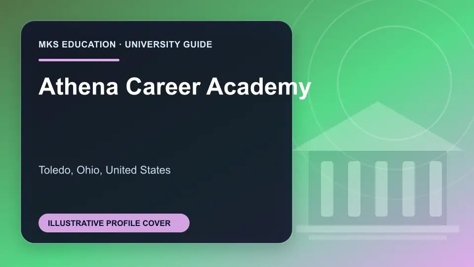 Illustrative MKS Education profile cover for Athena Career Academy in the USA
