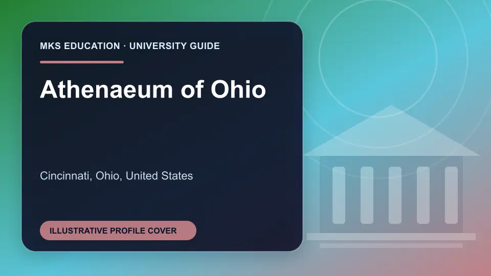 Illustrative MKS Education profile cover for Athenaeum of Ohio in the USA