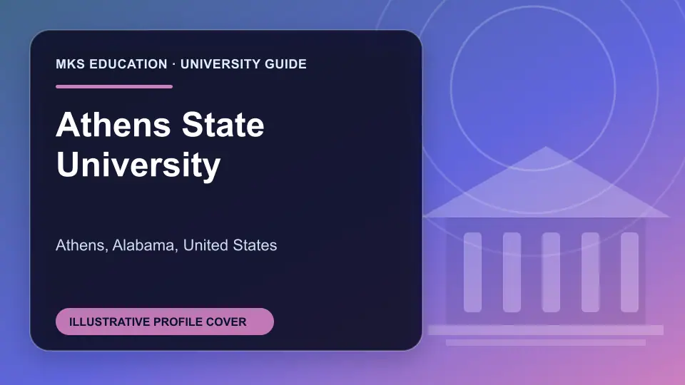 Illustrative MKS Education profile cover for Athens State University in the USA