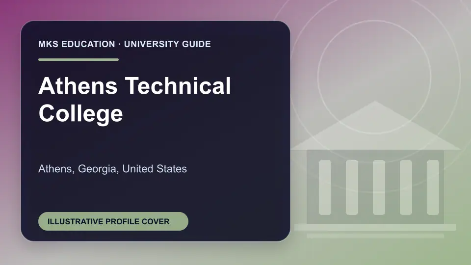 Illustrative MKS Education profile cover for Athens Technical College in the USA
