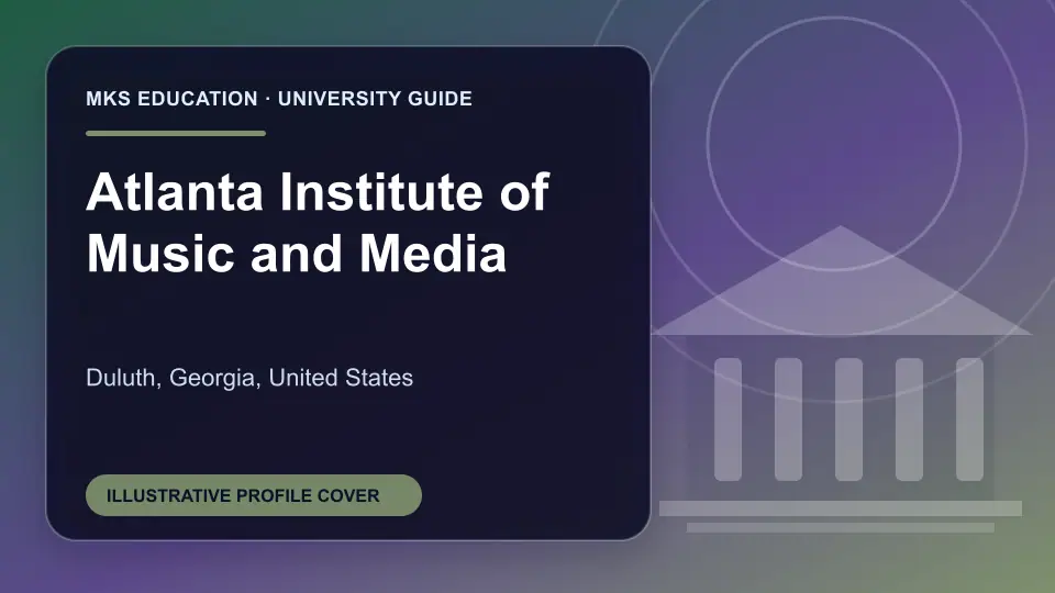 Illustrative MKS Education profile cover for Atlanta Institute of Music and Media in the USA