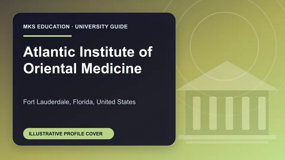 Illustrative MKS Education profile cover for Atlantic Institute of Oriental Medicine in the USA