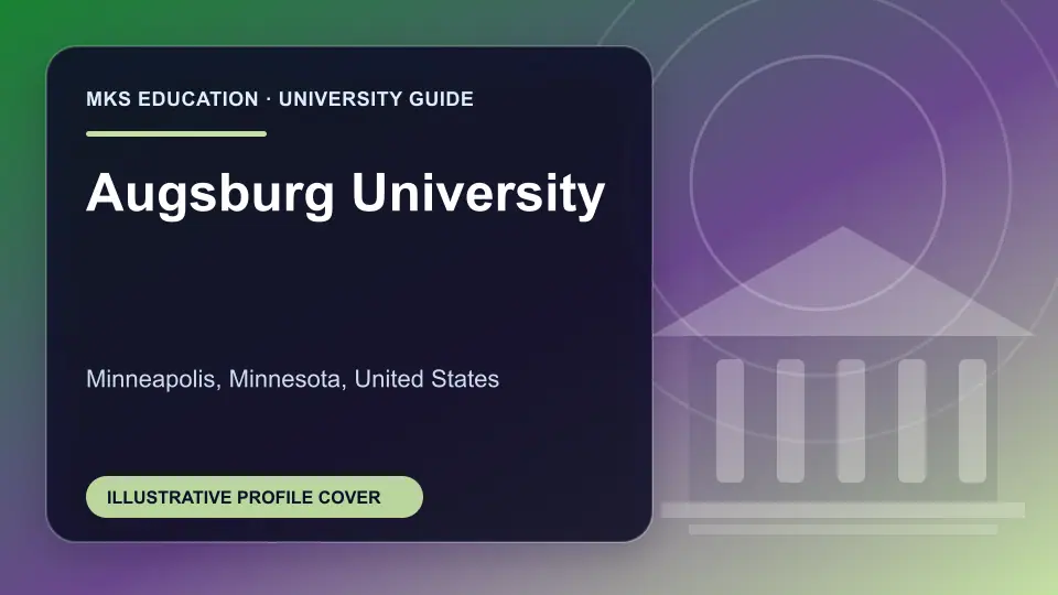 Illustrative MKS Education profile cover for Augsburg University in the USA