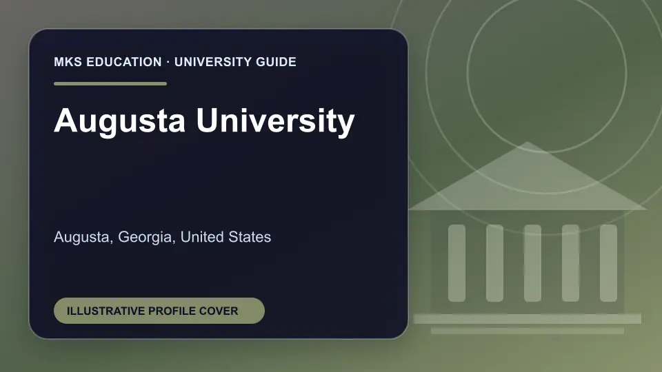 Illustrative MKS Education profile cover for Augusta University in the USA