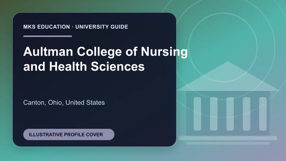 Illustrative MKS Education profile cover for Aultman College of Nursing and Health Sciences in the USA
