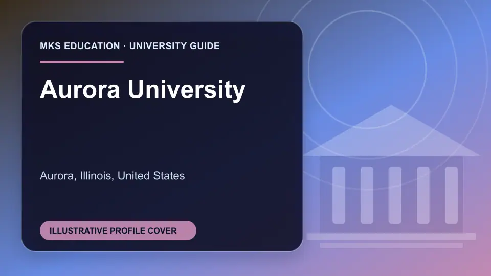 Illustrative MKS Education profile cover for Aurora University in the USA