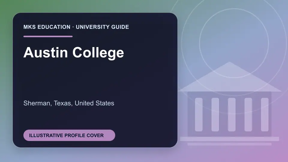 Illustrative MKS Education profile cover for Austin College in the USA