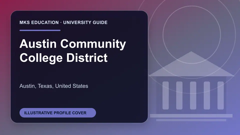 Illustrative MKS Education profile cover for Austin Community College District in the USA
