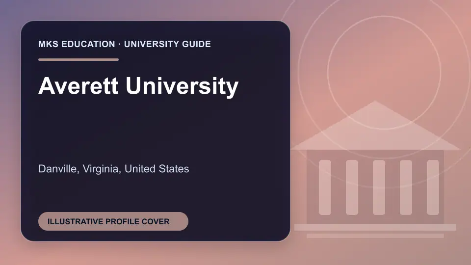Illustrative MKS Education profile cover for Averett University in the USA