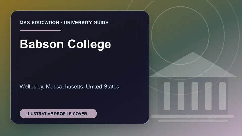 Illustrative MKS Education profile cover for Babson College in the USA