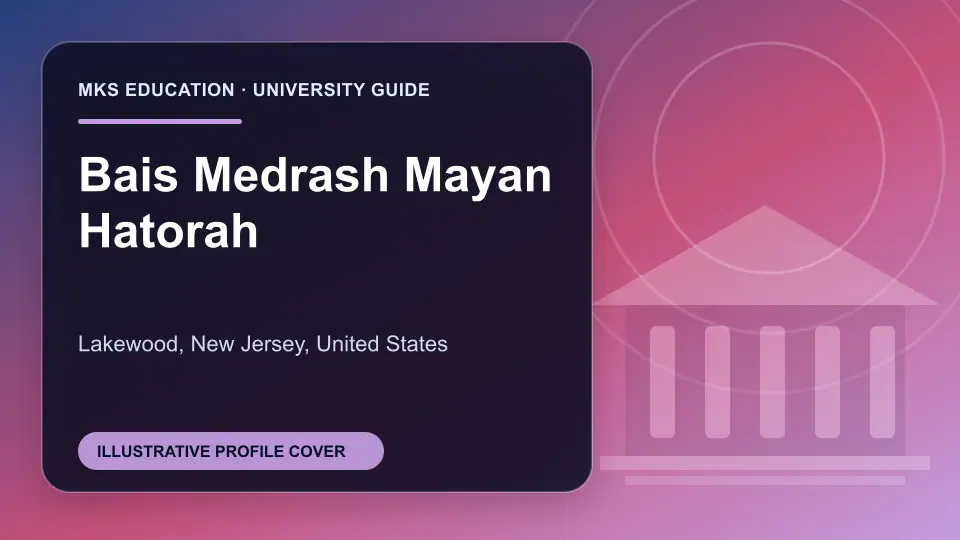 Illustrative MKS Education profile cover for Bais Medrash Mayan Hatorah in the USA