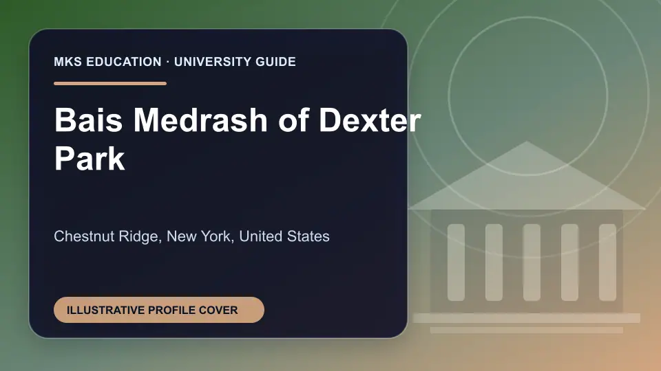 Illustrative MKS Education profile cover for Bais Medrash of Dexter Park in the USA