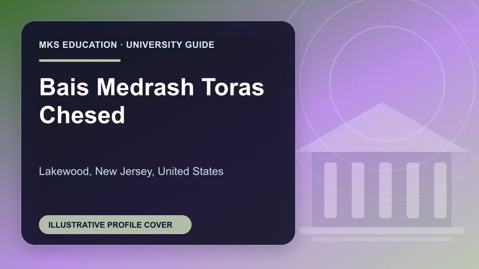 Illustrative MKS Education profile cover for Bais Medrash Toras Chesed in the USA