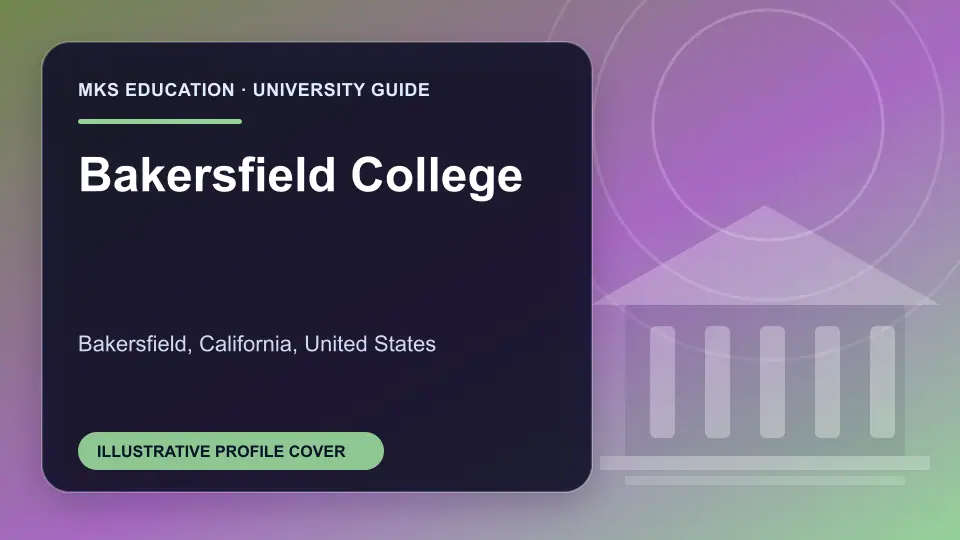 Illustrative MKS Education profile cover for Bakersfield College in the USA