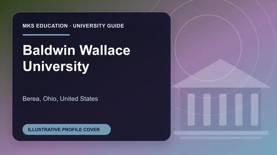 Illustrative MKS Education profile cover for Baldwin Wallace University in the USA