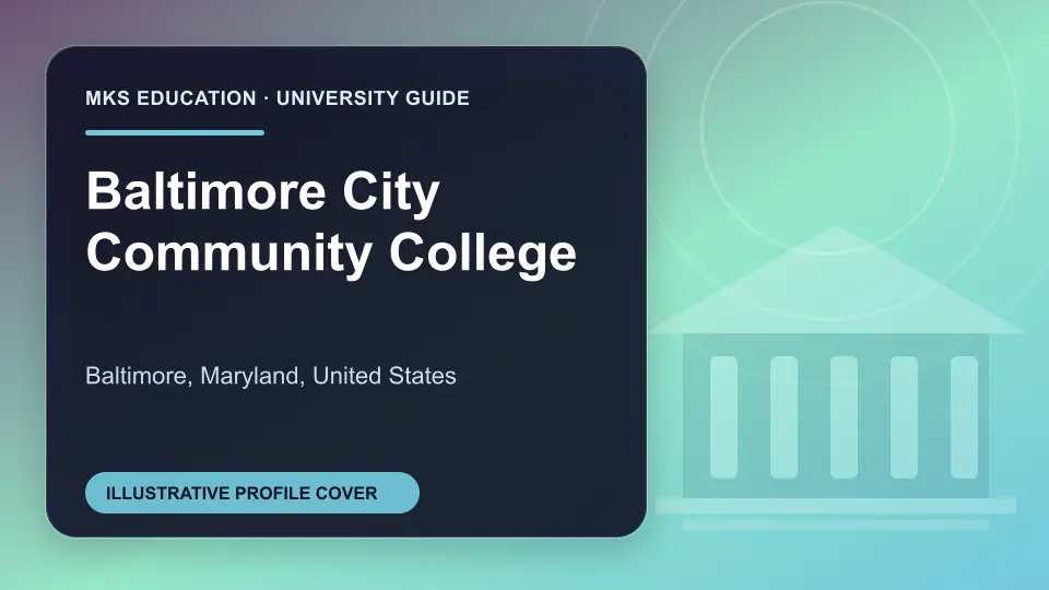 Illustrative MKS Education profile cover for Baltimore City Community College in the USA