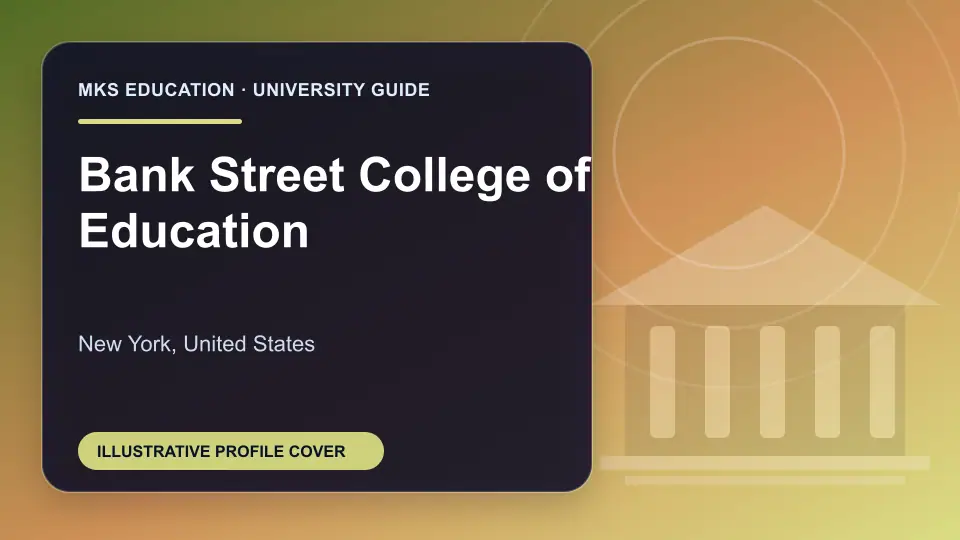 Illustrative MKS Education profile cover for Bank Street College of Education in the USA