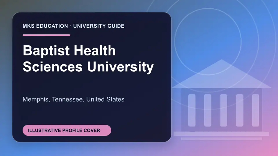 Illustrative MKS Education profile cover for Baptist Health Sciences University in the USA