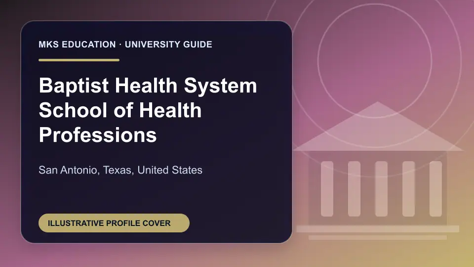 Illustrative MKS Education profile cover for Baptist Health System School of Health Professions in the USA