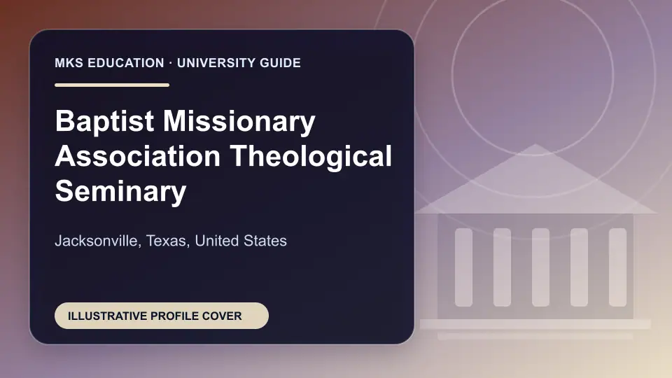 Illustrative MKS Education profile cover for Baptist Missionary Association Theological Seminary in the USA