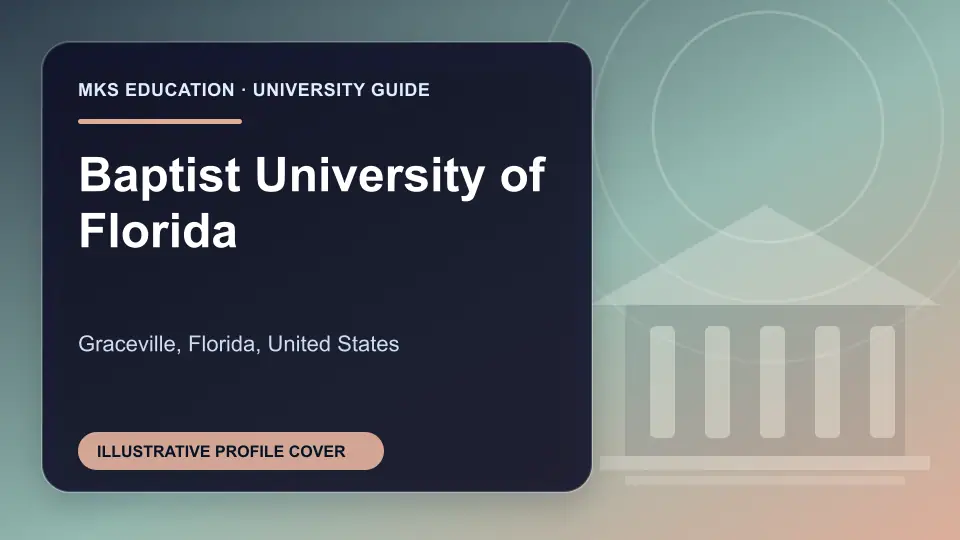 Illustrative MKS Education profile cover for Baptist University of Florida in the USA