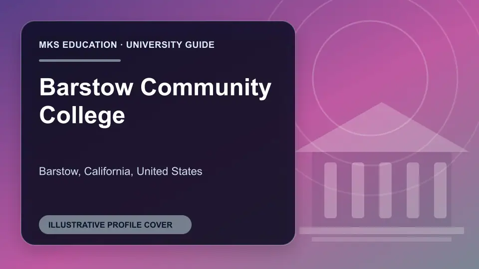 Illustrative MKS Education profile cover for Barstow Community College in the USA